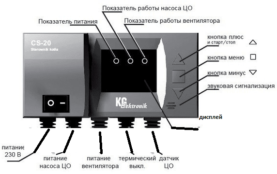 Автоматика для котла CS-20 (на 1 вентилятор + 1 насос)