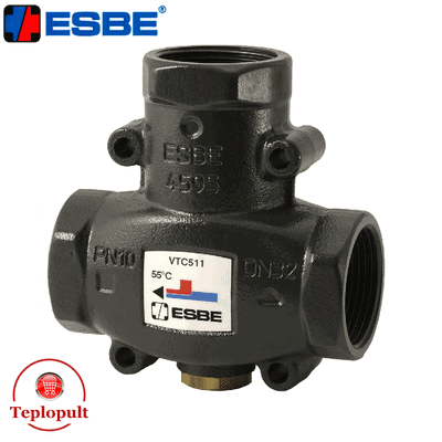 Трехходовой смесительный клапан Esbe VTC 511 55°С DN32 1 1/4″ (арт.51020700)